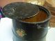 Antique Firkin Wood Box Stave And Hoop Black Bail Handle 1800 ' S Great Shape Primitives photo 8