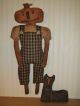 ♥ Primitive Grungy Jack Pumpkin & Pitch The Cat Halloween Doll Set ♥ Primitives photo 3