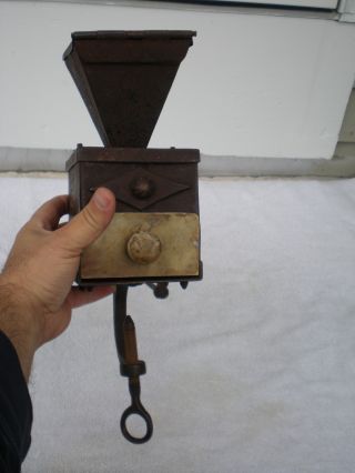 Rare Antique 1700 ' S Clamp - On Cast Iron American Primitive Coffee Grinder Mill photo