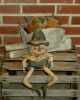 Primitive Scarecrow Doll W/ Wood Wagon & Pumpkin Harvest ~ Prim Gathering Lot Primitives photo 1