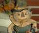 Primitive Scarecrow Doll W/ Wood Wagon & Pumpkin Harvest ~ Prim Gathering Lot Primitives photo 3