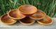 ~ 6 Primitive Munising Wood Dough Bowls In Old Wooden Drawer Box ~ Primitives photo 9