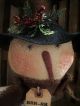 Primitive Snowman Head == Top Hat == Bobbin Doll == 11 X 8 In.  == Primitives photo 3
