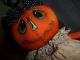 Bitti & Boo Pumpkin Doll & Gourd Baby Halloween Handmade Primitive Doll Tmap Oh. Primitives photo 1