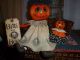 Bitti & Boo Pumpkin Doll & Gourd Baby Halloween Handmade Primitive Doll Tmap Oh. Primitives photo 4