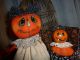 Bitti & Boo Pumpkin Doll & Gourd Baby Halloween Handmade Primitive Doll Tmap Oh. Primitives photo 5