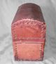 Rare C.  1850 Dome Wood Deerskin Covered Tacked Small Horse Carriage Travel Trunk Primitives photo 5