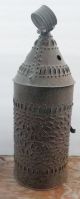 Antique Old Punched Pierced Paul Revere Hanging Tin Lantern Nr Primitives photo 9