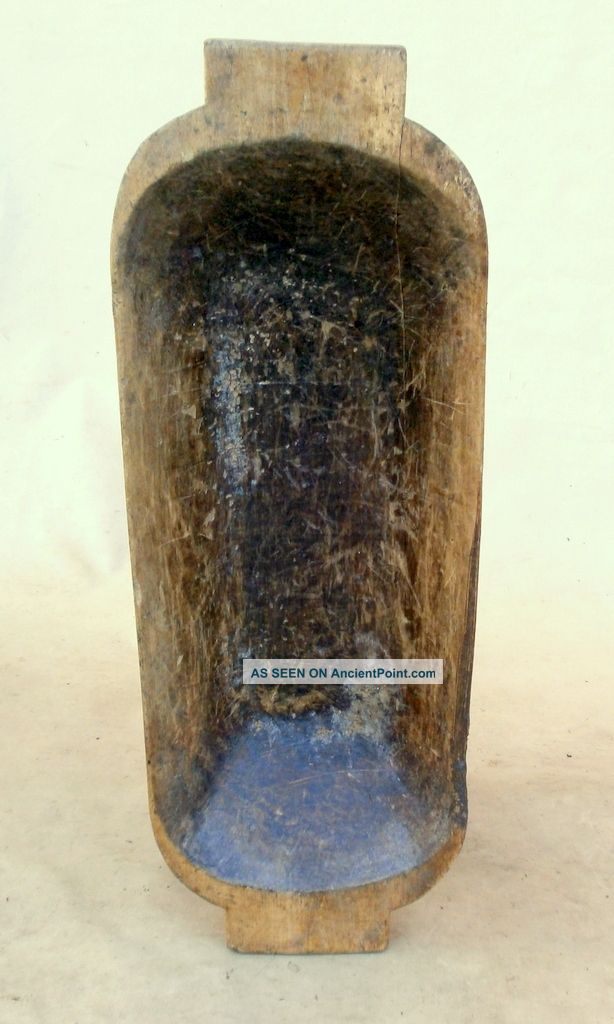 Antique Wooden Hand Made Dough Trench Bowl 19c Primitives photo
