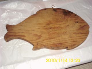 Vintage Wooden Fish Shaped Cutting Board photo