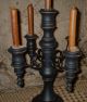 Primitive Vintage Wood&iron~5 Arm Candelabra/candle Holder~w/5 Primitive Candles Primitives photo 1