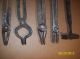 Antique~10 Blacksmith Tools~tongs~hand Forged~champion & Vaughn & Busnell~vgc~ Primitives photo 2