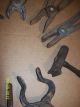 Antique~10 Blacksmith Tools~tongs~hand Forged~champion & Vaughn & Busnell~vgc~ Primitives photo 5