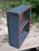 Vintage Wooden Shelf Wood Box Divider Old Painted Shabby Blue Display Storage Primitives photo 1