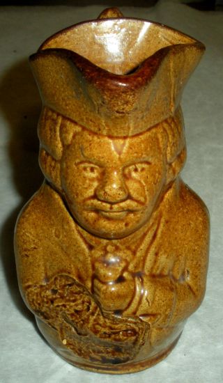 Antique Primitive 1800s – Early 1900s Ceramic Toby Mug Of Colonial Man Vafo photo