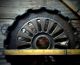 8” Antique Iron Wheel,  Vtg Industrial Machine Age Steampunk Art Decor Metal Gear Primitives photo 1