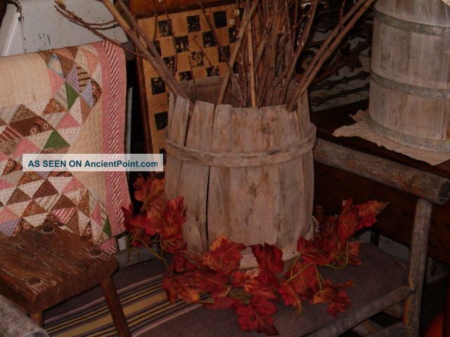 Antique Early Wooden Storage Barrel Country Farm Winery Primitive Wine Buttery Primitives photo