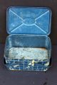 Handled Tin Lunch Pail W/blue Lithographing Of 1940 ' S Usa Sailors,  Boats Continen Primitives photo 2