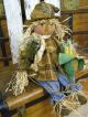 Primitive Fall Scarecrow Doll Corn On Cob Folk Art Harvest Scarecrow Doll Corn Primitives photo 2