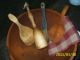 Vintage Primitive Lot/4 Wooden Butter Paddles~masher~unique Spatula~farm Kitchen Primitives photo 11