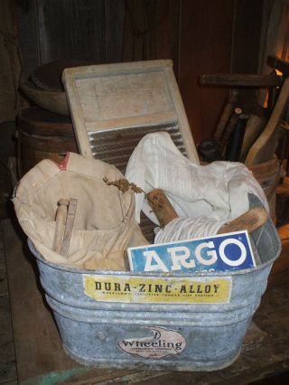 Olde Primitive/antiquewheeling Dura - Zinc Alloy Bucket Laundry Gathering photo