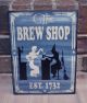 Prim Style Halloween Ghost ~ Witch Wood Sign The Brew Shop Est.  1732 Hp Primitives photo 1