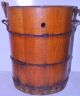 Antique Wooden Bucket Wrought Forged Rings Dovetailed Wooden Slats Primitives photo 2