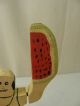 Amusing American Folk Art Whirligig Man Carved Watermelon Arm Paddles Ca 1945 - 55 Primitives photo 2