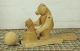 Primitive Antique Carved Wood Folk Art Motion Toy Mama Giving Baby Bear A Bath Primitives photo 4
