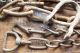 Antique Hand Forged Iron Chains And Hooks Great Old Farm Find About 10 Lbs. Primitives photo 2