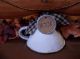 Primitive Halloween Jack - O - Lantern Make - Do On Vintage Enamelware Funnel Primitives photo 2