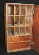 Antique Mid - 19thc Folk Art Grain Painted Desk Cupboard Fitted Interior,  Drawers Primitives photo 2