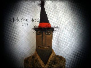 Primitive Black Witch Doll Shelf Sitter Ooak (click Your Heels) photo