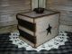 Primitive Wood Recipe Box W/ 20 Cards Tan & Black Crackle Star Farmhouse Decor Primitives photo 1
