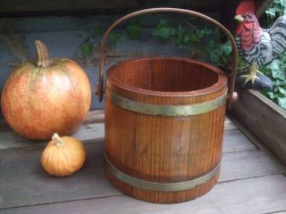Vintage Wood Handled Pail Bucket - Made In Vermont photo