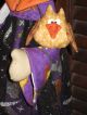 Primitive Hc Halloween Standing Witch Doll With Owl Ornie Tuck Shelf Sitter Primitives photo 6