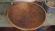 19th C Large Early Old Wooden Wood Dough Bowl With Rare Double Rim 16.  5 