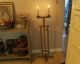 Spectacular Antique Standing Wooden Candle Lighting Device Adjust Height Wow Primitives photo 1