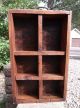 Vintage Wooden 6 Cubbyhole Display Shelf Wood Box Dividers Old Shadowbox Rustic Primitives photo 9
