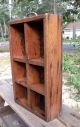 Vintage Wooden 6 Cubbyhole Display Shelf Wood Box Dividers Old Shadowbox Rustic Primitives photo 2