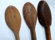 3 Primitive Farmhouse Wood Spoons,  13 