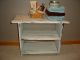 Primitive Two Shelf Bench Aged White - - Country Decor - See All Pics Usa Made Primitives photo 1