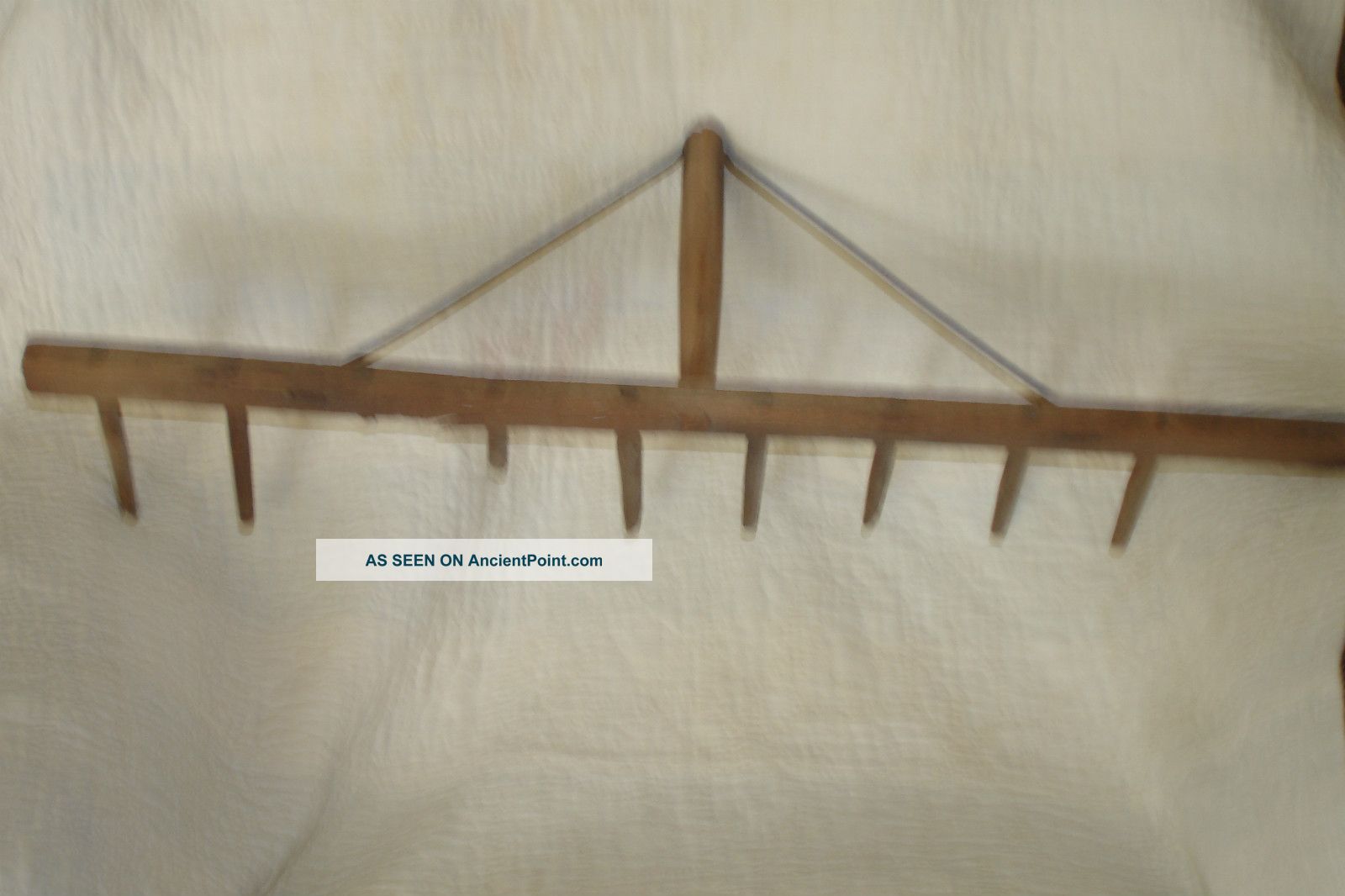 Head Of Primtive,  Old Rake - - - Wooden Tines Or Tongs Primitives photo