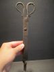 Antique 18th C Wrought Iron Scissor Pipe Ember Tongs Hearth Coal Tool Fireplace Primitives photo 2