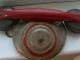 Antique Primitive Toy Telephone Very Old Vintage Metal Red Paint Early Metal Toy Primitives photo 8