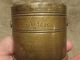 Dated 1883 Antique Heavy Brass Weight Grane Scale Measuring Cup Bucket Europe Primitives photo 1