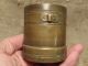 Dated 1883 Antique Heavy Brass Weight Grane Scale Measuring Cup Bucket Europe Primitives photo 3