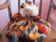 Collectiblle Fall Harvest Pumpkins & Black Crows Round Head Raggedy Ann Doll Primitives photo 1