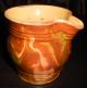 19th C Folk Pottery Redware Creamer / Pitcher W/ Polychrome Glaze - A Beauty Primitives photo 4