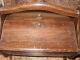 Antique Wood Art Deco Footed Sewing Box Carry Basket+two Way Doors Shop More Primitives photo 5